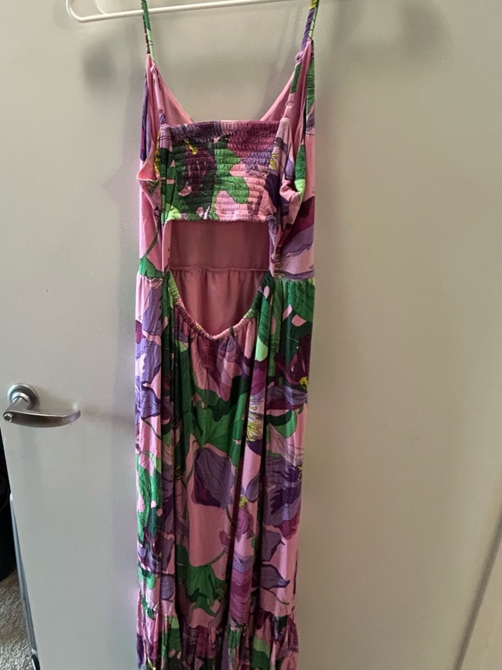 Express Pink & Purple Floral Spaghetti-Strap Maxi Dress - Picture 2 of 3